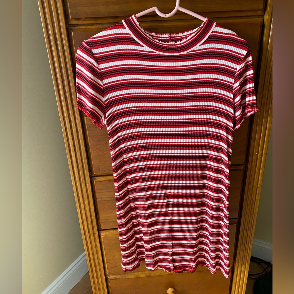 Red striped dress